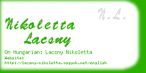 nikoletta lacsny business card